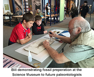 Bill Mason at the Science Museum of Minnesota, demonstrating fossil preparation