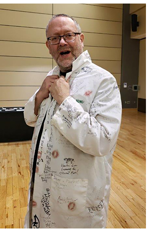 2020 AAPS Advocate Dr. Kendal Martyn wearing the PaleoBond Lab Coat